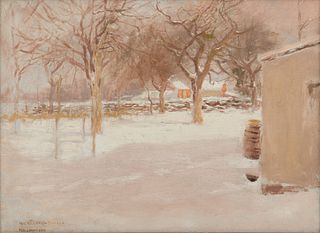 PAUL CORNOYER, (American, 1864-1923), Winter Scene, oil on artists board, 12 x 16 in., frame: 18 x 22 in.
