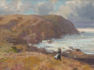 JAY HALL CONNAWAY, (American, 1893-1970), Monhegan Cliffs, Maine, oil on Masonite, 18 x 24 in., frame: 25 1/2 x 31 1/2 in.