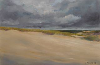 ANNE PACKARD, (American, b. 1933), Dune at Truro, 1988, oil on canvas, 24 x 36 in., frame: 31 x 43 in.