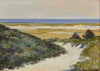 EMILY BUCHANAN, (American, b. 1966), Dune View, oil on board, 9 x 12 in., frame: 15 1/4 x 18 1/4 in.