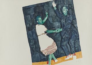 RICHARD YARDE, (American, 1939-2012), Savoy Jitterbug, 1983, watercolor, 28 x 40 1/2 in., frame: 30 3/4 x 43 in.