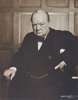 YOSUF KARSH, (Armenian-Canadian, 1908-2002), Portrait of Winston Churchill, photograph, 13 3/8 x 10 5/8 in., frame: 20 1/2 x 16 in.