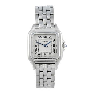 CARTIER - a Panthere bracelet watch. Stainless steel case. Reference 1310, serial 121119CD. Signed q