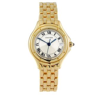 CARTIER - a Cougar bracelet watch. 18ct yellow gold case. Reference 887906, serial 001959. Unsigned