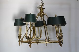 Large Antique Brass Builloitte Style Chandelier .