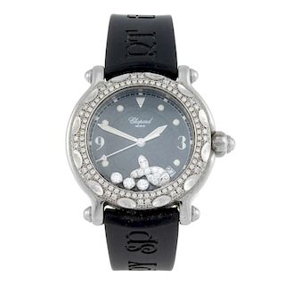 CHOPARD - a Happy Sport wrist watch. Stainless steel case with factory diamond set bezel. Reference