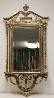 Vintage  Carved & Silver Gilt Mirror.