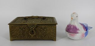 Antique Bronze Box Together With A Russian