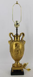 Fine Signed Barbidienne Gilt Bronze Urn As A Lamp