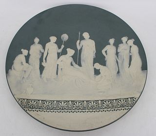 Large Mettlach Cameo Style Porcelain Charger.