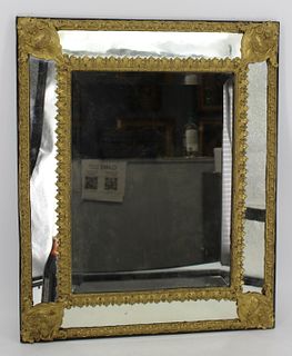 19th Century Dutch Brass Mounted Mirror.