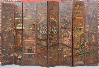 Ex-Sotheby's Asian 8-Panel Lacquered Screen.