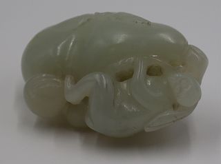Jade Carving of a Gourd and Monkey.