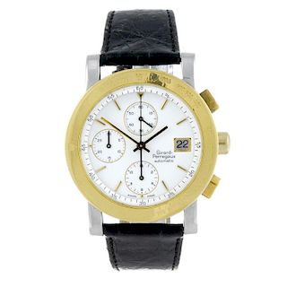 GIRARD-PERREGAUX - a gentleman's 7000 GBM chronograph wrist watch. Stainless steel case with yellow