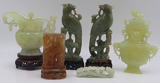 Assorted Grouping of Carved Asian Items.