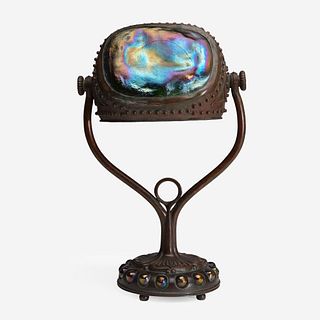 Tiffany Studios (American, active 1878-1933) A "Jeweled Turtleback" Desk Lamp, New York, circa 1905