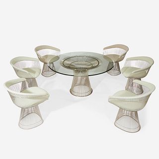 Warren Platner (American, 1919-2006) Dining Table and Set of Six Dining Chairs, Knoll International, Designed 1966, the Present Lot circa 1990s