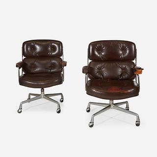 Charles Eames (American, 1907-1978) & Ray Eames (American, 1912-1988) Pair of "Time Life" Executive Desk Chairs, Designed 1960, the Present Lot 1983 a