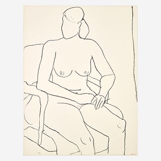 Richard Diebenkorn (American, 1922-1993) Seated Nude
