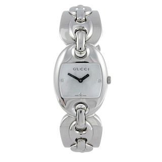 GUCCI - a lady's 121.5 bracelet watch. Stainless steel case. Numbered 11958173. Signed quartz moveme