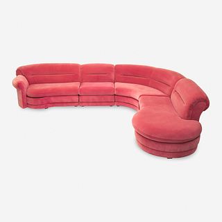 American Modern Custom Four-Piece Sectional Sofa, USA, circa 1980s