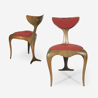Mark Brazier-Jones (British, b. 1956) Pair of "Dolphin Tail" Chairs, England, 1996