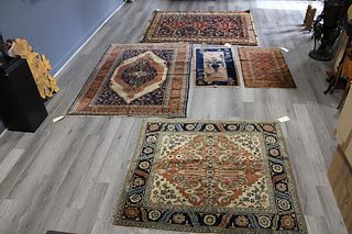 Lot Of 5 Antique & Finely Hand Woven Rugs.