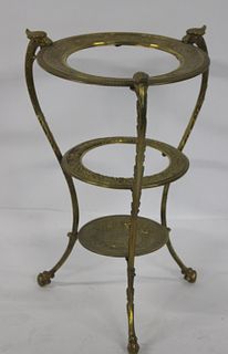 Antique Chased Brass 2 Tier Stand
