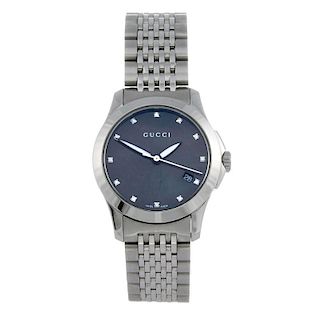 GUCCI - a 126.5 bracelet watch. Stainless steel case. Numbered 12371910. Signed quartz movement with