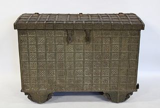 Antique 18th / 19th Century Metal Mounted Trunk