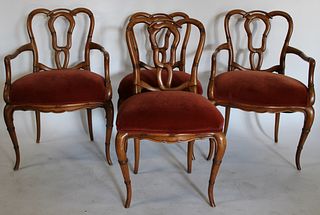 4 Regency Style Bamboo Form Chairs