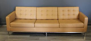 Vintage And Quality Knoll Style Leather Sofa.