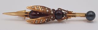 JEWELRY. 14kt Gold, Colored Gem Cabochon, Black