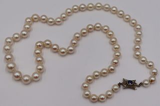 JEWELRY. 14kt Gold, Diamond and Gem Pearl Necklace