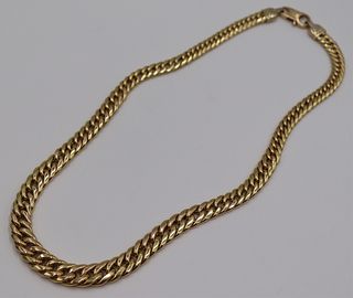 JEWELRY. Italian Aurafin 14kt Gold Chain Necklace.