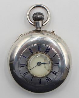 JEWELRY. Men's English Silver Demi Pocket Watch.
