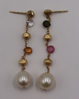 JEWELRY. Pair of Marco Bicego 18kt Gold, Pearl and