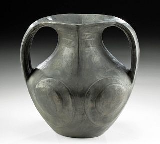 Beautiful Chinese Han Dynasty Blackware Amphora w/ TL