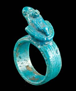 Egyptian Faience Ring w/ Aegis, ex-Royal Athena