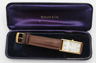 JEWELRY. Men's Tiffany & Co. 18kt Gold Watch.