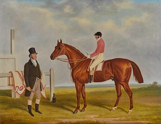 JAMES LODER, (English, 1784-1860), Challenger with General Everard William Bourrier, 1837, oil on canvas, 23 x 30 in.; frame: 27 1/2 x 34 1/2 in.