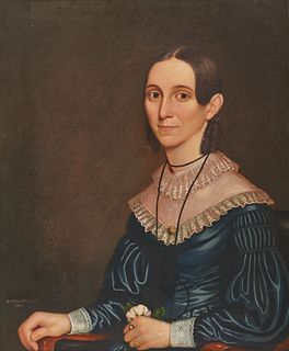 WILLIAM THOMPSON BARTOLL, (American, 1817-1859), Portrait of a Lady, 1842, oil on canvas, 30 x 25 in.