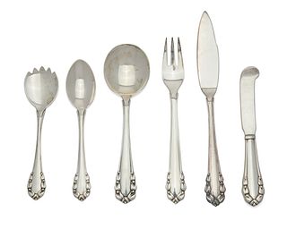 GEORG JENSEN Silver Flatware Service, Lily of the Valley Pattern
