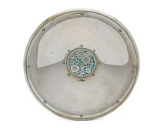 TIFFANY & CO.Silver and Enamel Footed Candy Dish diameter: 9 in.