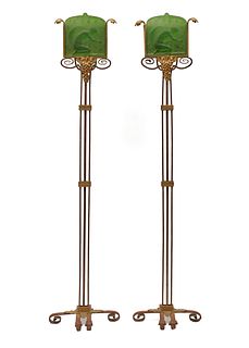 Pair of Art Nouveau Standing Lamps