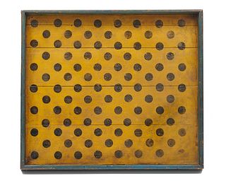 American Yellow Painted Game Board, 19th century