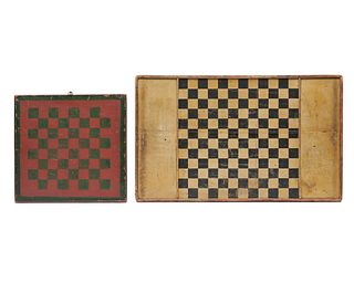 Two American Painted Game Boards, 19th century