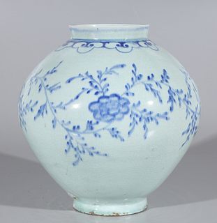 Large Antique Korean Blue and White Vase