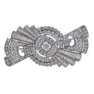 Art Deco Platinum 5.00ctw Diamond Brooch Pin
