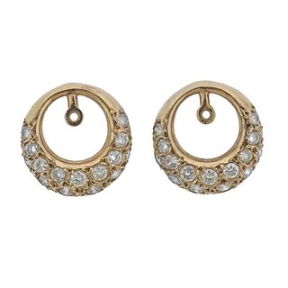 18k Gold Diamond Earring Enhancers Pendants